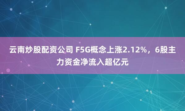 云南炒股配资公司 F5G概念上涨2.12%，6股主力资金净流入超亿元